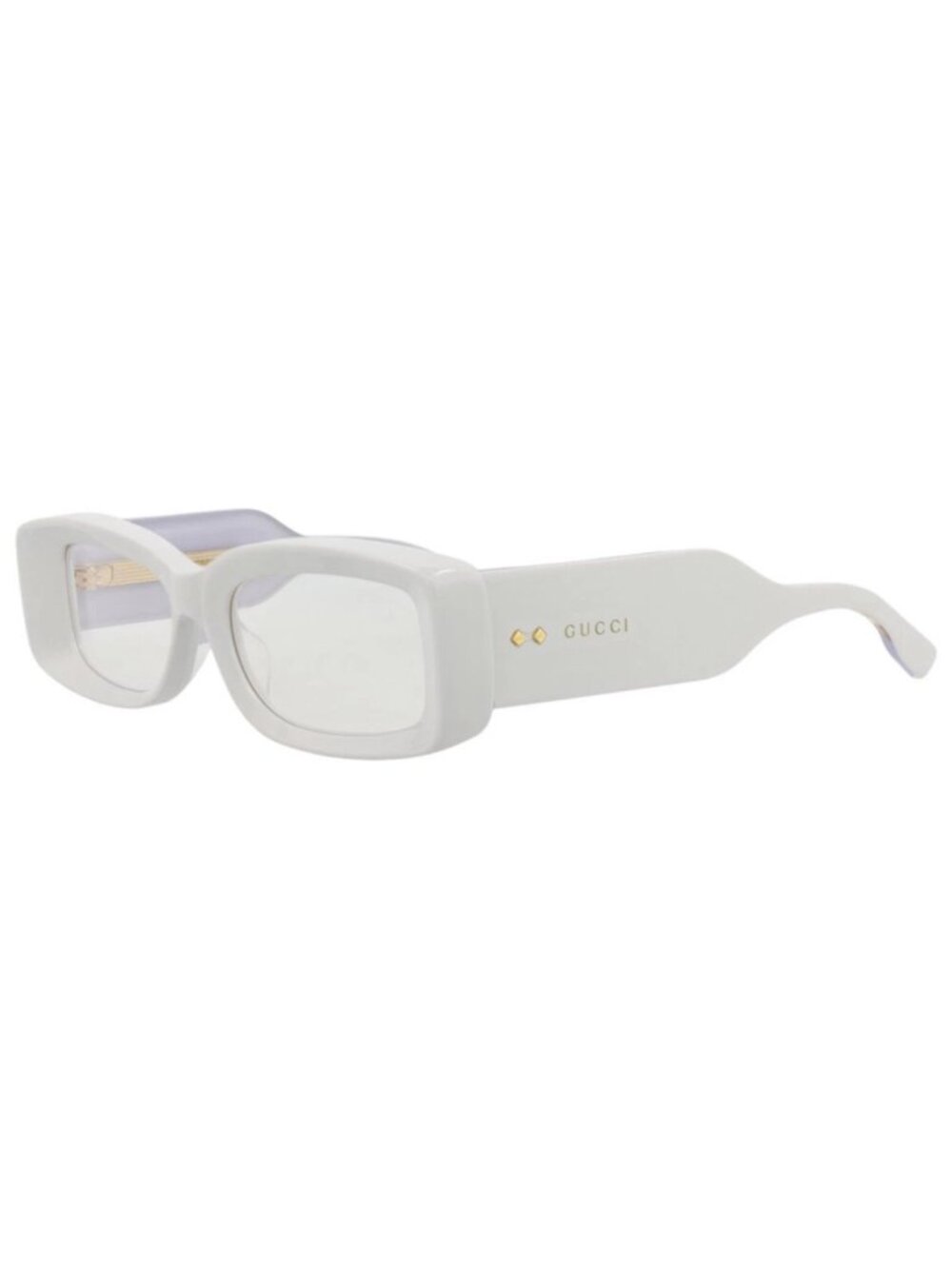 New Gucci Women's Sunglasses Square Rectangle Recycled Acetate Frame Grey Grey